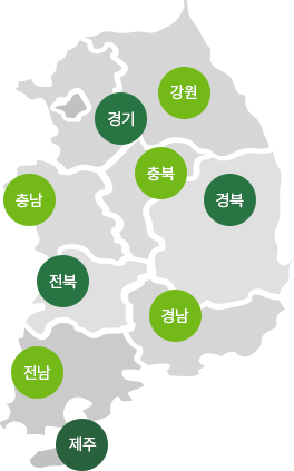 국내산 단호박 수매 지역 지도